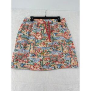 Kim Rogers Skort Womens M Skort Multicolor Scenic Landscape Print Drawstring
